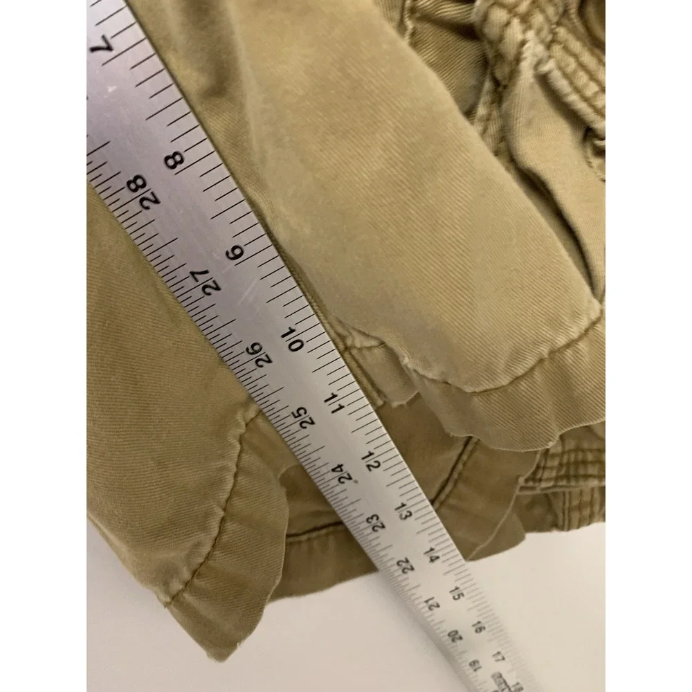 Vintage Mens Aeropostale Drawstrings Cargo Shorts Military Army Khaki Sz 30 Y2K